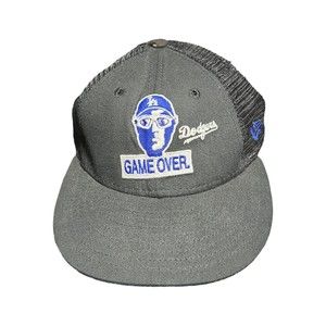 Dodgers Game Over Vintage New Era 59 Fifty Breathable Mesh Cap Adult Size 7 3/8
